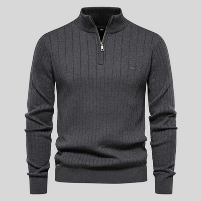 Rhys™ - Muscle Fit Lässig gerippter Pullover