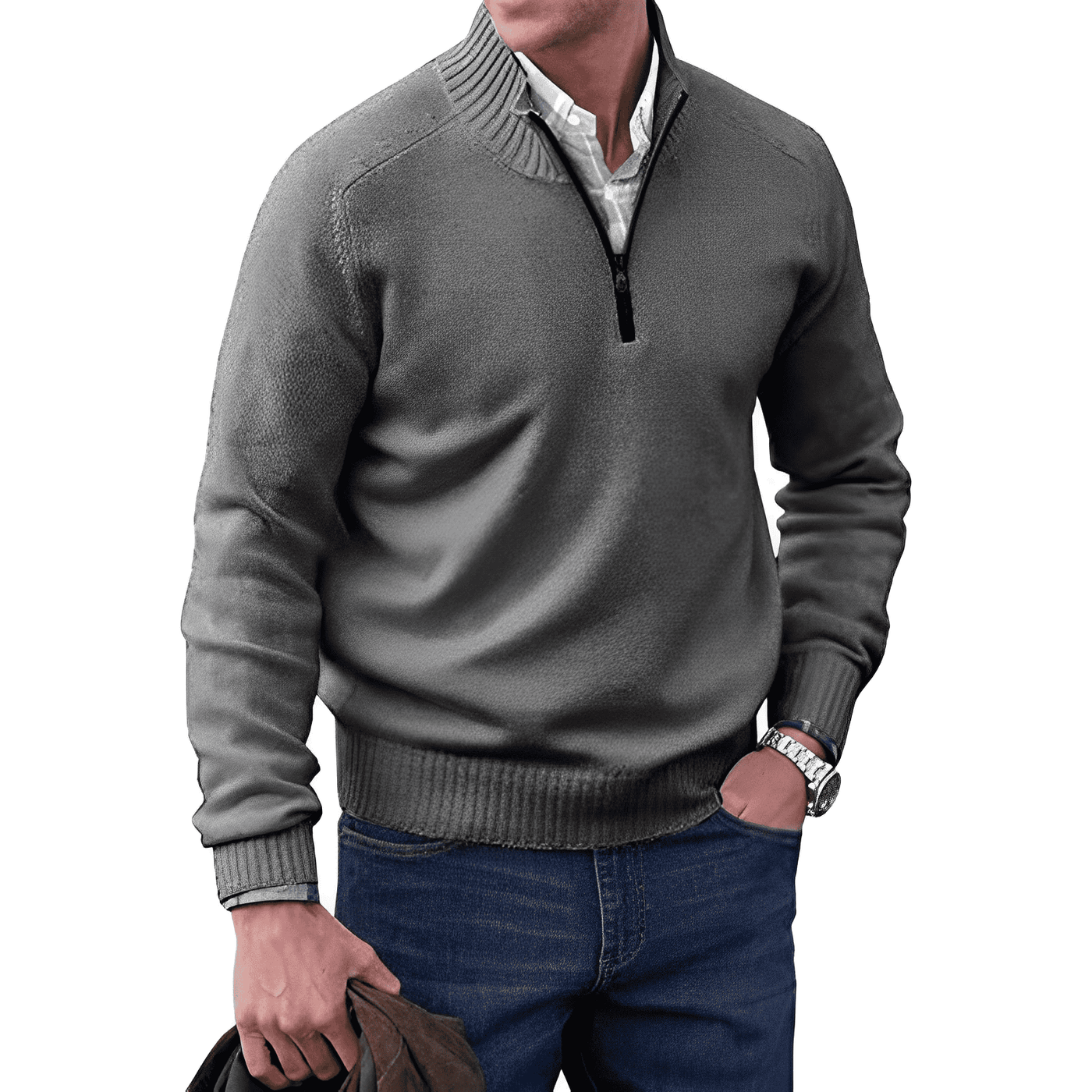 Cleto™ - Eleganter Pullover mit Reißverschluss